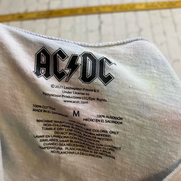 Women’s tie dye AC/DC crop top rock ‘n’ roll concert M tank top punk rave hippie - Picture 5 of 6